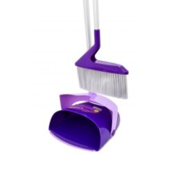 Dustpan clip on and brush set - long handle