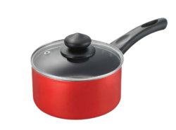 16CM POT ALUMINIUM RED WITH LID